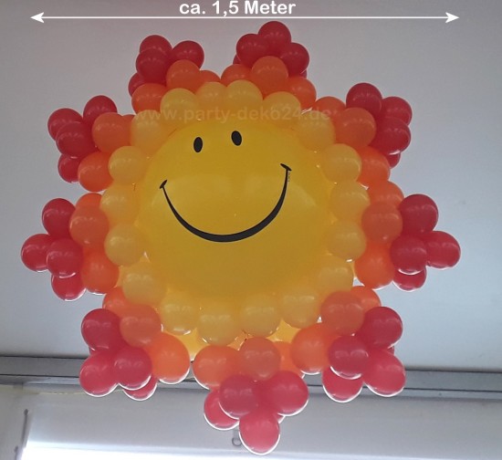 Luftballon Sonne: Eine freundliche Sonne aus vielen Luftballons