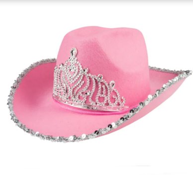 Cowboyhut rosa mit Krone
