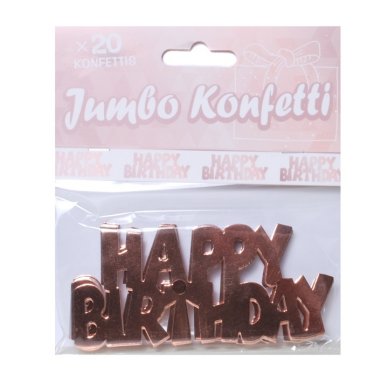 Jumbo Konfetti Happy Birthday rosegold