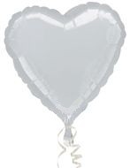 Folienballon Herz weiß, 45 cm