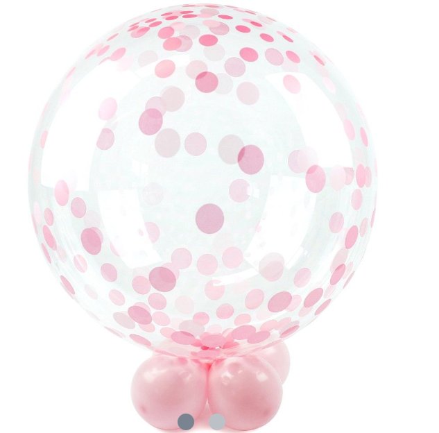 Ballon Stretch rosa Punkte