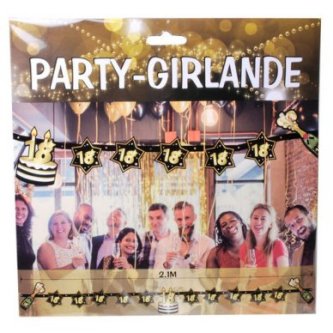 Party Girlande 18, schwarz/gold