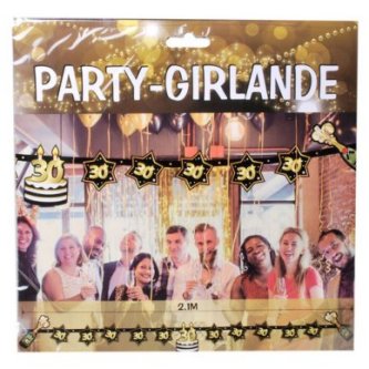 Party Girlande 30, schwarz/gold