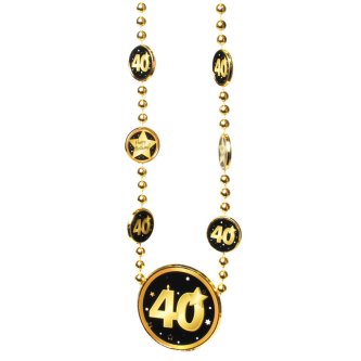 Halskette 40, schwarz/gold