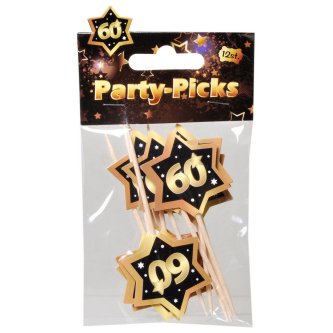 Party Picks 60, schwarz/gold