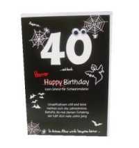 40.Geburtstag - Glückwunschkarte Black