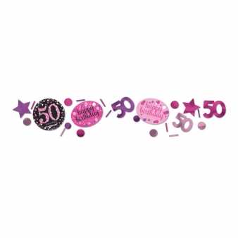 Sparkling Konfetti zum 50. Geburtstag, pink