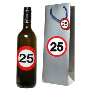Flaschentasche mit Zahl 25