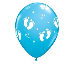 Luftballons Baby Füße, blau - 6 Stück
