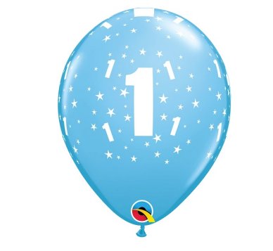 Luftballons blau mit Zahl 1 für Jungen