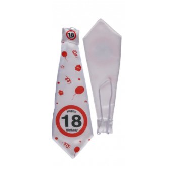 Weiße Krawatte mit Zahl 18