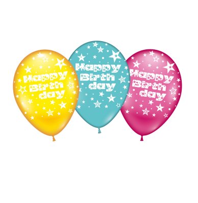 Happy Birthday Ballons, 6 Stück