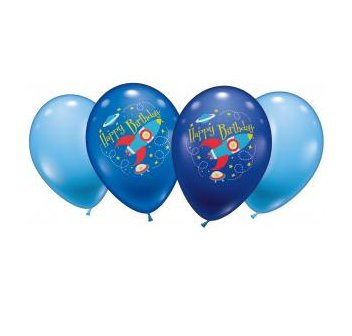 Ballons Happy Birthday Space, 6 Stück