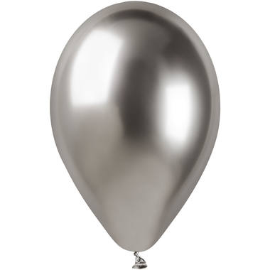 Ballons Chrom-Silber, 33 cm - 5 Stück