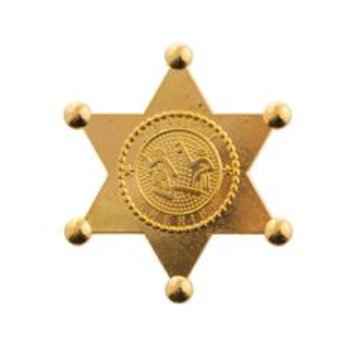 Sheriffstern in gold, 1 Stück