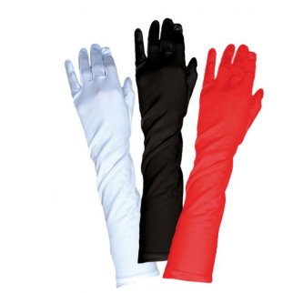 Handschuhe, lang - weiss - 43 cm