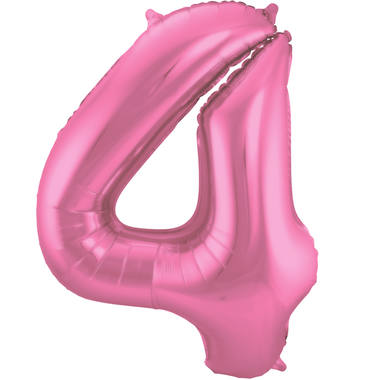 Folienballon Rosa Metallic Zahl 4