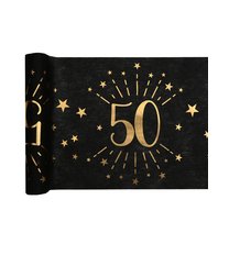 Tischläufer zum 50. Geburtstag, gold/schwarz