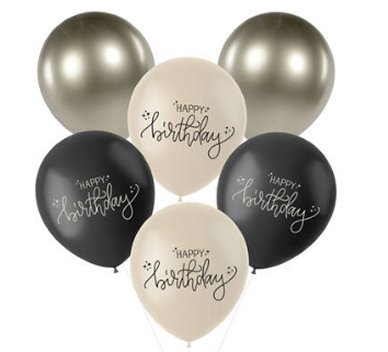 Latexballons Creme Noir,schwarz, 33 cm