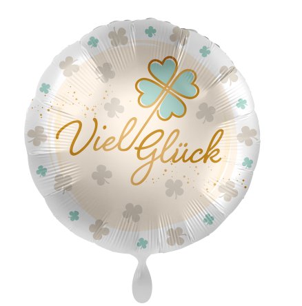 Ballon - Satin - Viel Glück Kleeblatt