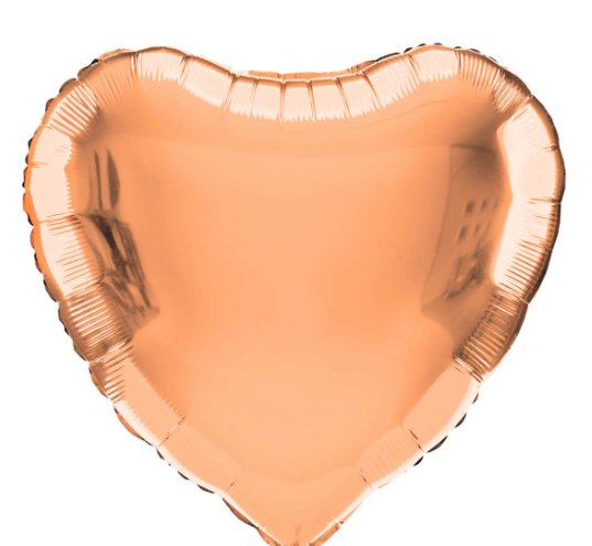 Folienballon Herz, rosegold - 61 cm