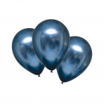Latex Ballons Blau Metallic, 10 Stück