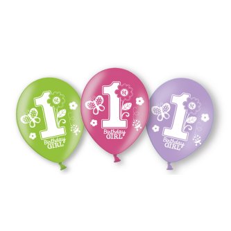 Ballons zum 1. Geburtstag - Mädchen