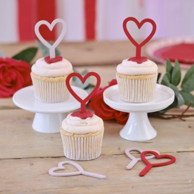 Hochzeit - Cupcake Topper Herz