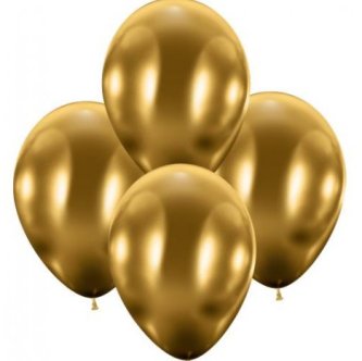 Chrom Metallic Gold Ballons, 24 Stück