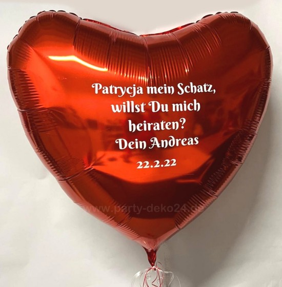Heiratsantrag Idee: Individueller Ballon mit Helium
