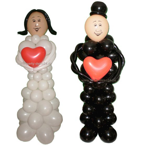 Hochzeitspaar: Figuren aus Luftballons