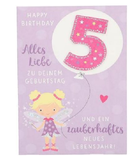 Karte zum 5.Geburtstag - Mädchen Karte zum 5.Geburtstag - Mädchen
