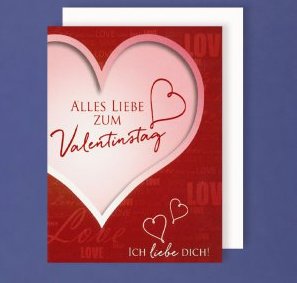 Karte zum Valentinstag