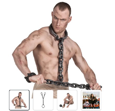 Gefangenenfesseln Hände und Hals