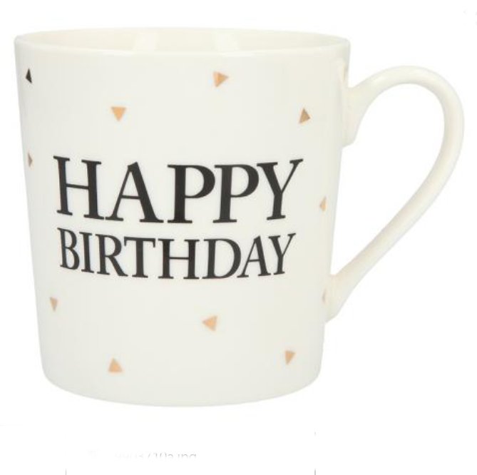 Happy Birthday Kaffeebecher, schwarz
