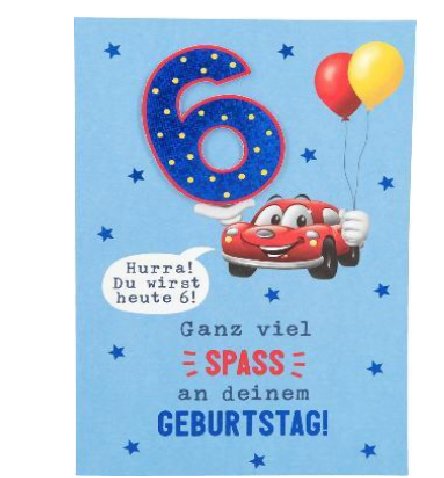 Karte zum 6.Geburtstag für Jungen Karte zum 6.Geburtstag für Jungen