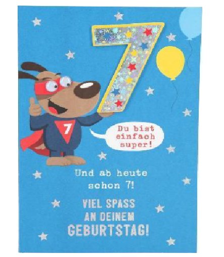 Karte zum 7.Geburtstag für Jungen Karte zum 7.Geburtstag für Jungen