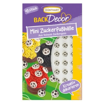Zucker Mini Fußbälle, 48 Stück