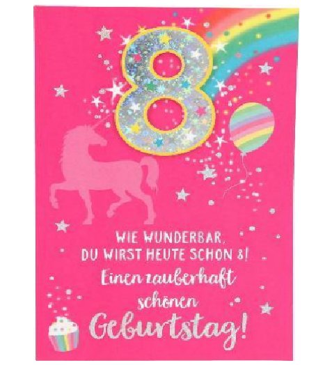 Karte zum 8.Geburtstag für Mädchen Karte zum 8.Geburtstag für Mädchen
