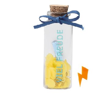 Geschenkgläschen mit Botschaft blau