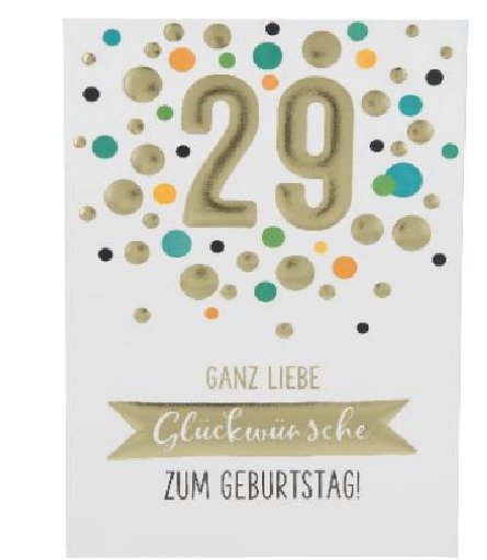Karte zum 29.Geburtstag Karte zum 29.Geburtstag