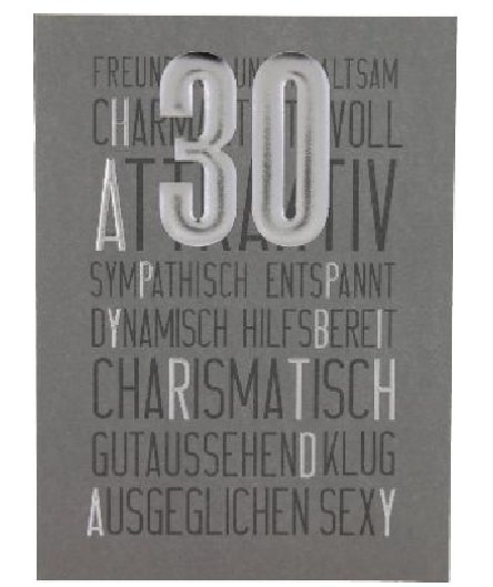 Karte zum 30.Geburtstag Karte zum 30.Geburtstag