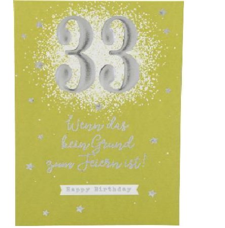 Karte zum 33.Geburtstag Karte zum 33.Geburtstag