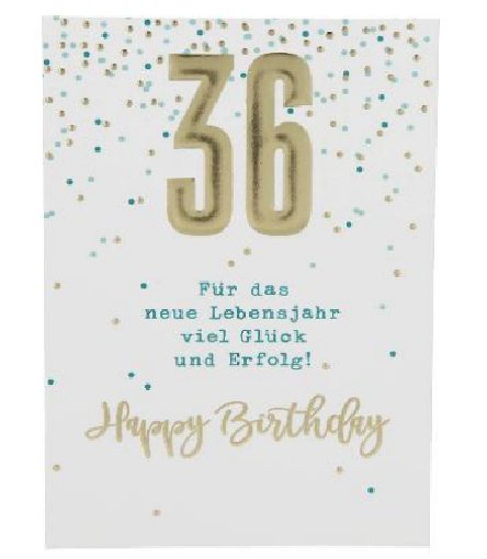 Karte zum 36.Geburtstag Karte zum 36.Geburtstag