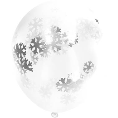 Konfetti Ballons mit Schneeflocken