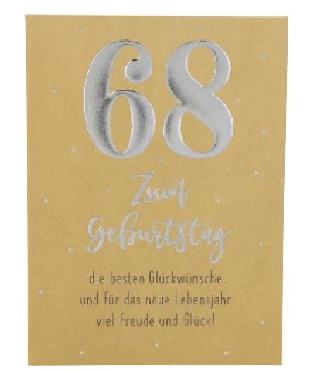 Karte zum 68.Geburtstag Karte zum 68.Geburtstag