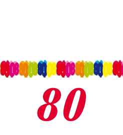 Papier Girlande mit Zahl 80