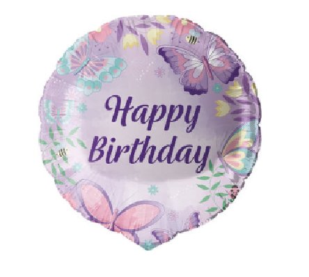 Folienballon Happy Birthday Butterfly Folienballon Happy Birthday Butterfly