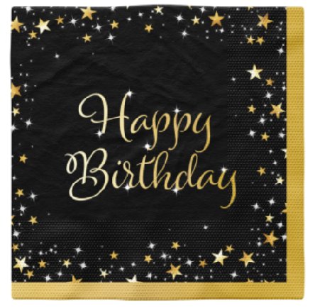 Geburtstag Servietten Starlight, gold Geburtstag Servietten Starlight, gold