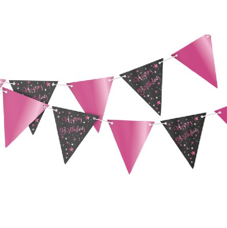 Geburtstag Wimpelkette Starlight, pink Geburtstag Wimpelkette Starlight, pink